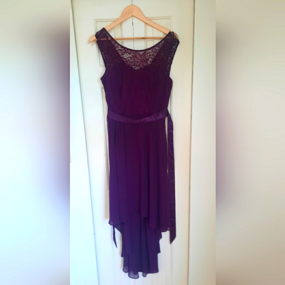 Elegant Purple Lace Evening Dress